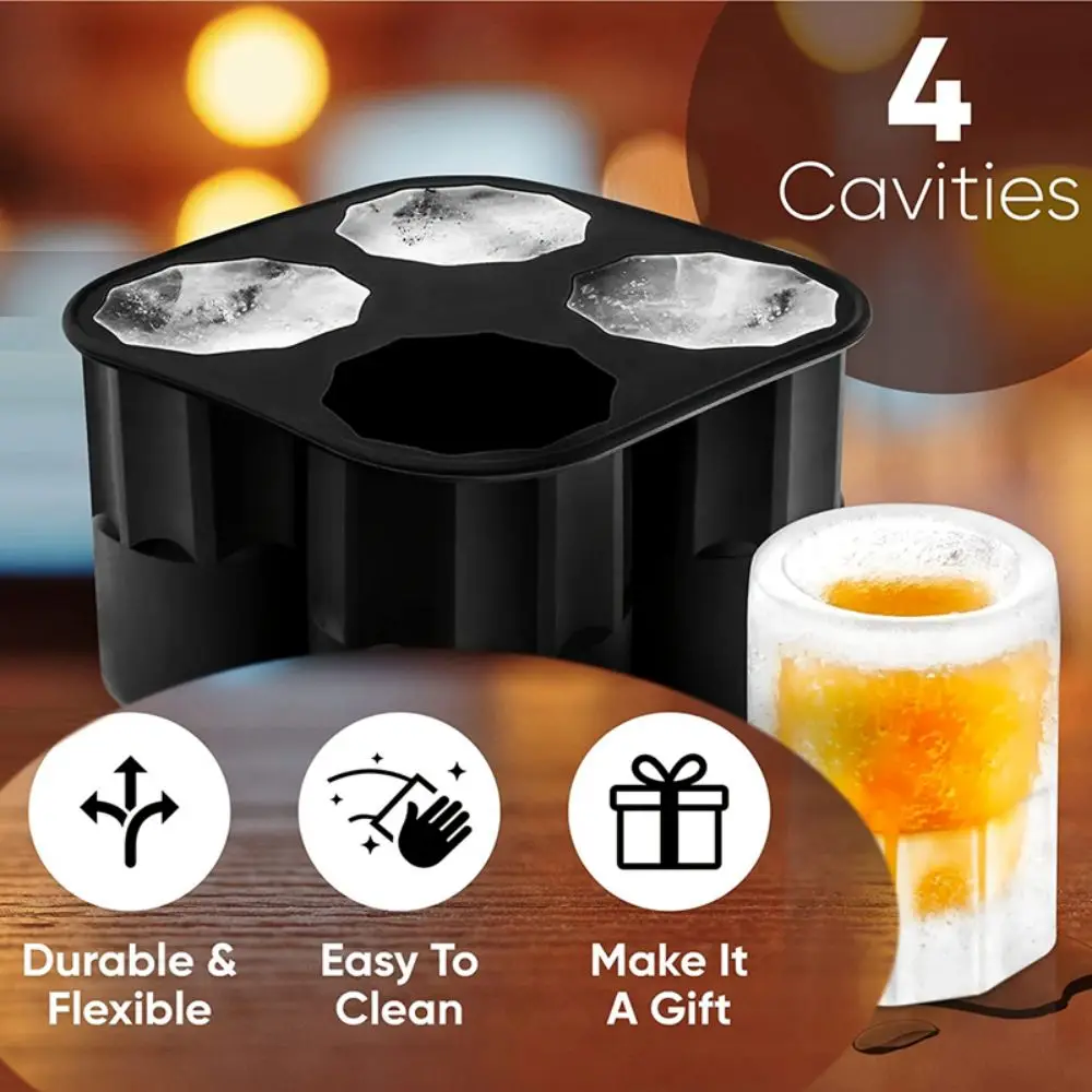 4 Cup Shape Silicone Ice Cube  - đánh giá và giá Ice Mold Sphere